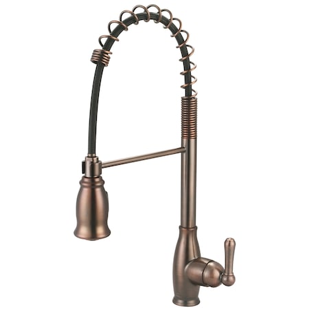 Olympia Single Handle Pre-Rinse Spring Pull-Down Kitchen Faucet in Oil Rubbed Bronze K-5045-ORB